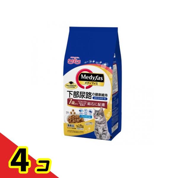 メディファス 猫用 ドライ 7歳から フィッシュ味 250g× 6袋入 (=1.5kg) 4個セット...