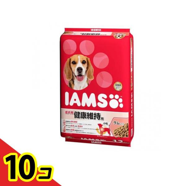アイムス(IAMS) ドッグフード 成犬用 健康維持用 ラム&amp;ライス 小粒 12kg  10個セット