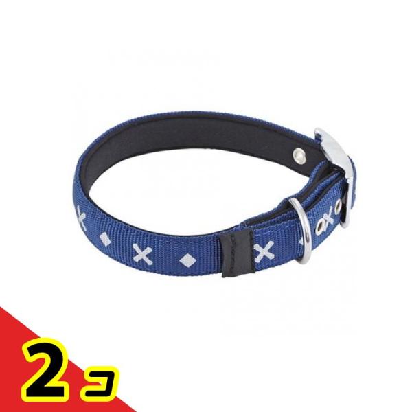 ペティオ  ベーシックプラス クロスダイヤカラー Mサイズ 中型犬用首輪 ブルー 1本入 (W558...