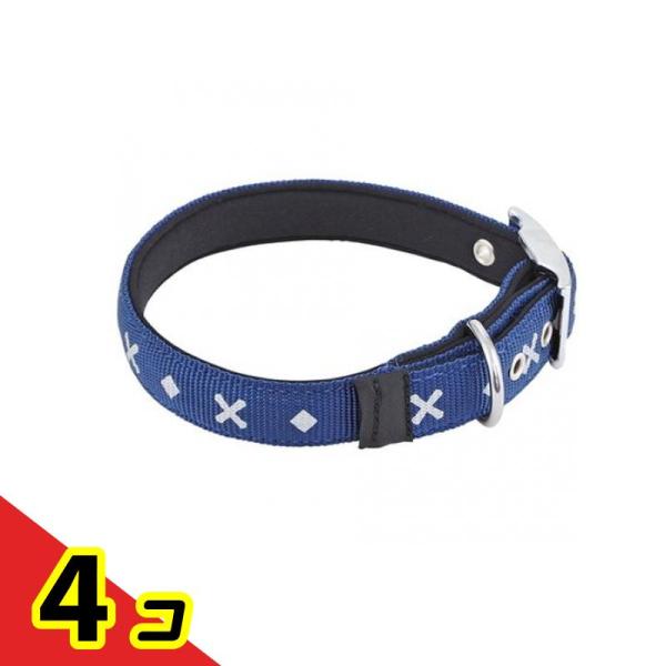 ペティオ  ベーシックプラス クロスダイヤカラー Mサイズ 中型犬用首輪 ブルー 1本入 (W558...