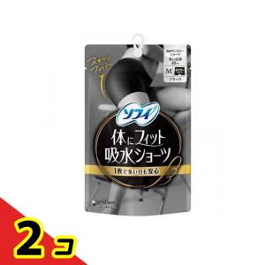 ソフィ 体にフィット吸水ショーツ ブラック Mサイズ 1枚入  2個セット