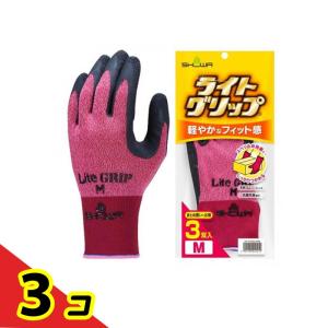 ショーワグローブ No.341 ライトグリップ Mサイズ レッド 3双入  3個セット｜通販できるみんなのお薬(みんなのお薬)