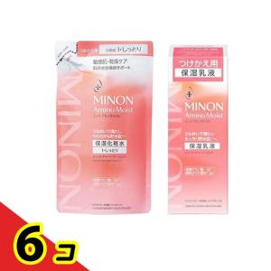 ミノンアミノモイスト モイストチャージローションI・しっとり 保湿化粧水 詰め替え用 130mL＆モイストチャージミルク 保湿乳液 つけかえ用 100g 6個セット