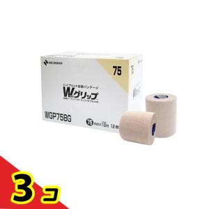 バトルウィン Wグリップ 足首(大きめ)・ふともも・ふくらはぎ用 75mm×12m ベージュ 12巻入 (WGP75BG) 3個セット
