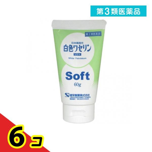 第３類医薬品健栄製薬 白色ワセリン ソフト 60g 乾燥 保護 肌 唇 ヒビ アカギレ  6個セット