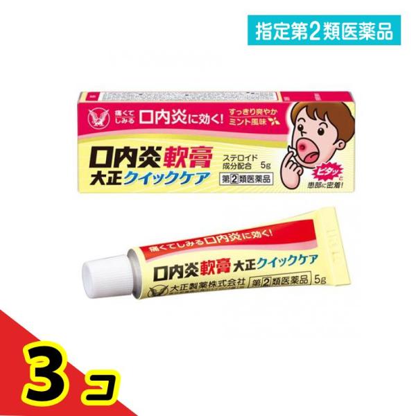 指定第２類医薬品 口内炎軟膏大正クイックケア 5g  3個セット
