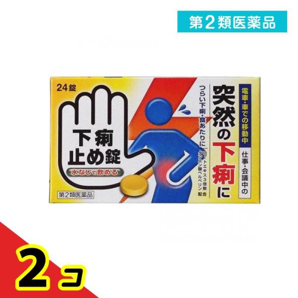 第２類医薬品下痢止め錠 「クニヒロ」 24錠 薬 食あたり 水なし 錠剤 市販薬 皇漢堂製薬  2個...