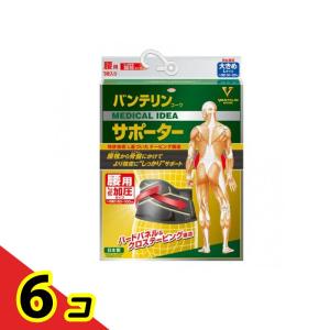 バンテリンコーワサポーター腰用 しっかり加圧タイプ 大きめLサイズ 1枚入 (ブラック) 6個セット