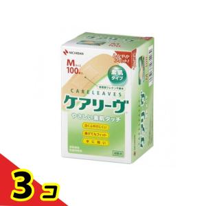 絆創膏 ムレ 不織布 ケアリーヴ やさしい素肌タイプ Mサイズ 100枚  3個セット