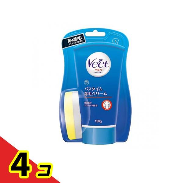 Veet MEN(ヴィートメン) 除毛クリーム 敏感肌用 150g (専用スポンジ付き )  4個セ...