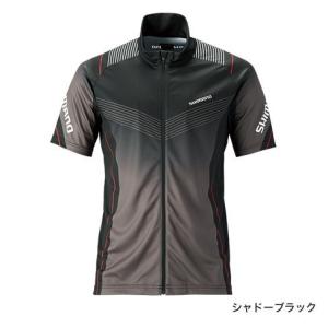 シマノ★フルジップ・プリントシャツ(半袖)SH-052P(シャドーブラック)★特価!