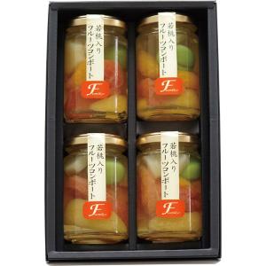 ふみこ農園 若桃入りフルーツコンポート 140g×4本 国産フルーツ デザートギフト 瓶詰 果実 スイーツ ギフト お中元 お歳暮