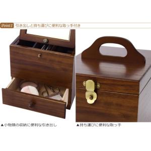 メイクボックス 木製 化粧箱 コスメボックス ...の詳細画像2