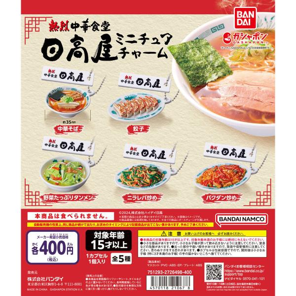 バンダイ 熱烈中華食堂 日高屋 ミニチュアチャーム ガチャガチャ 全5種セット（フルコンプ）