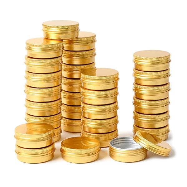 SALUDABLE アルミ缶 クリームケース 小分け クリーム容器 化粧品 軟膏容器 ゴールド (3...