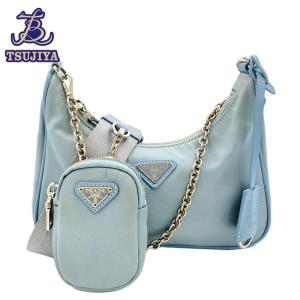 PRADA プラダ 三角ロゴプレート サフィアーノ ショルダーバッグ ピンク  