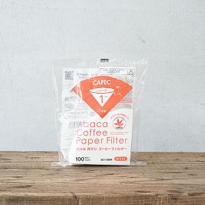 CAFEC アバカ ペーパーフィルター〈1杯用〉/ 円すい ホワイト（100枚入）AC1-100W / フラワードリッパーcup1対応