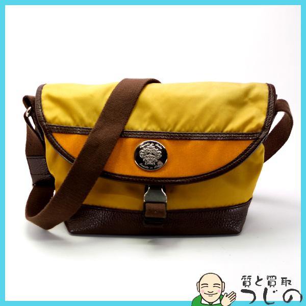 オロビアンコ ショルダーバッグ イエロー×ブラウン Orobianco 送料無料レターパック発送 質...