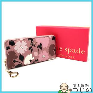 送料無料 ケイトスペード ラウンドファスナー長財布 フラワー フローラル柄 kate spade 美品 質屋 つじの｜tsujinoshoten78