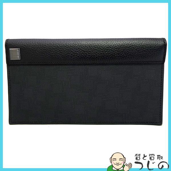 Dunhill 札入れ長財布 ディーエイト柄 ダンヒル ブラック メンズ財布 美品 送料無料 質屋 ...