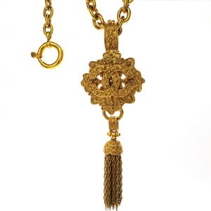 CHANEL ココマーク フリンジ ロングネックレス 94A コスチュームジュエリー シャネル 送料無料 質屋 神戸つじの-250163