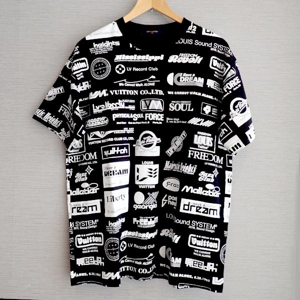 LOUIS VUITTON ロゴプリント Tシャツ Mサイズ 2019年 ブラック ホワイト メンズ...