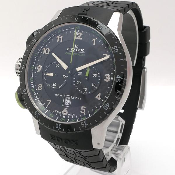 EDOX エドックス クロノラリー1 10305 クロノグラフ ブラック文字盤 クォーツ メンズ ウ...