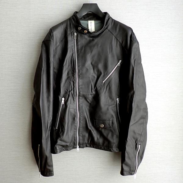 Delan デラン ライダースジャケット 56 ブラック シープ 羊革 イタリア製 革ジャン ビッグ...