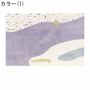 ラグ ラグマット おしゃれ ストライプ柄 緑 ...の詳細画像1