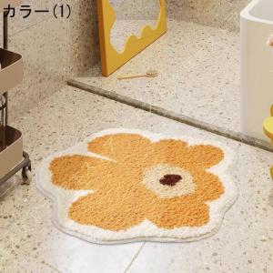 モダン - 速乾 ラグ 円形 花柄 ピンク 春...の詳細画像1