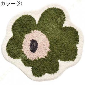 モダン - 速乾 ラグ 円形 花柄 ピンク 春...の詳細画像2