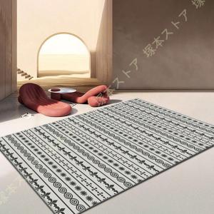 洗える 滑り止め付き 床暖房対応 センターラグ 長方形 モロッカン柄 約 1畳 2畳 1年中使える ラグ マット 北欧 おしゃれ 居間用 ベッドサイド かわいい