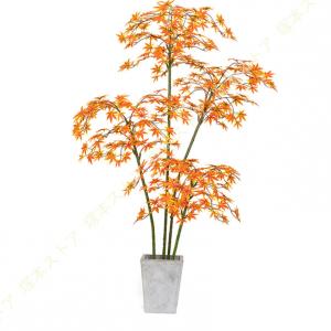 210cm 人工観葉植物 紅葉 楓 もみじ フェイクグリーン 大型 インテリア 玄関 オフィス 室内 リビング ベッドルーム ガーデン 鉢植え プラスチック製 室内用