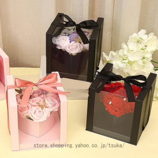 ソープフラワー シャボンフラワー 造花 ギフト プレゼント フラワーボックス バラ 創意方形ギフト ...