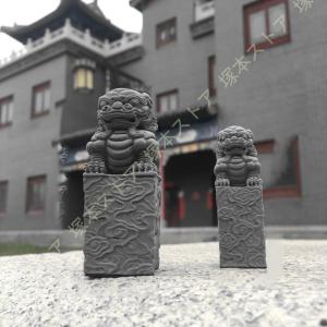 角獅子ペア（大）＠末吉陶器工房 沖縄 置きもの シーサー 沖縄産 風水