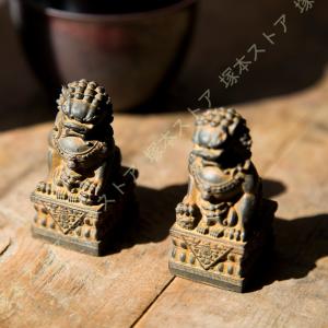 魔除け真鍮製の獅子の置物[2体セット]開運風水グッズ 風水置物 魔除け