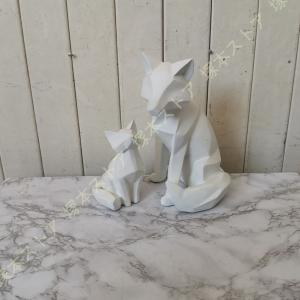 きつね キツネ 一対 5寸 お稲荷 お狐様 置物 石 御影石 : 石材店