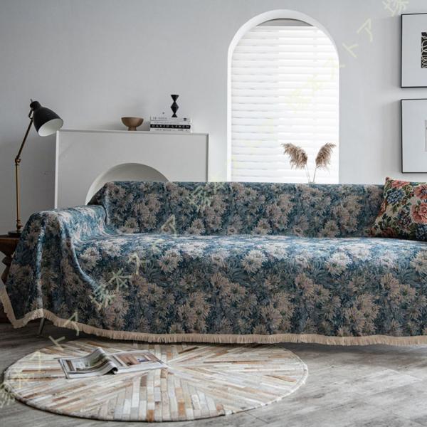 マルチカバー 長方形 大判 北欧 ソファカバー 1人掛け かわいい 花柄 ベッドカバー テーブルクロ...