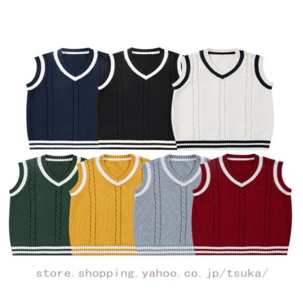 ニットベスト レディース セーター ショート丈 秋冬春 Vネック トップス ノースリーブ ジレ 大き...