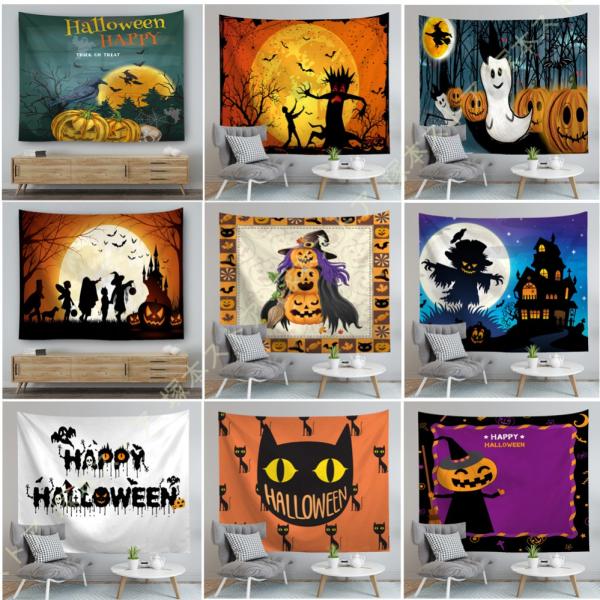 タペストリー 壁掛け カボチャランタン 魔女 装飾壁掛け カーニバルハロウィン タペストリー 間仕切...