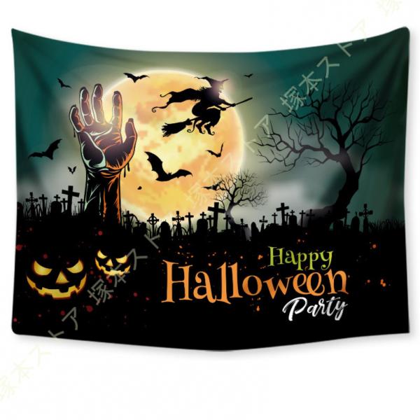 壁掛けタペストリー ハロウィンタペストリー ハロウィン飾り物 撮影背景 インテリア 壁飾り かぼちゃ...