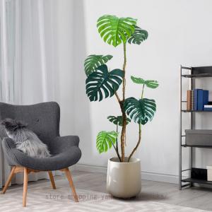 人工観葉植物 フェイクグリーン 観葉樹 造花 モンステラ 水やり不要 人工植物 ホームデコレーション 室内 おしゃれ インテリアグリーン 鉢植え 大型 大きい