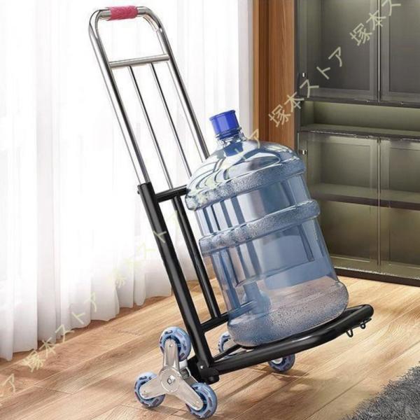 折りたたみ式階段対応キャリーカート 軽量アルミニウム合金製 耐荷重80kg 360度全方向静音車輪 ...