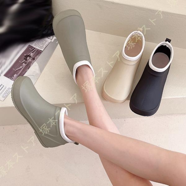 晴雨兼用 レインシューズ 靴 レディース ショート 防水加工 シューズ 歩きやすい 軽量 軽い おし...