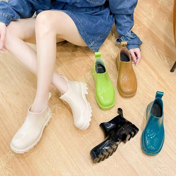 通勤 通学 雨靴 長靴 レインブーツ PVC 防水 耐油 レディース レイン シューズ ショート ブ...