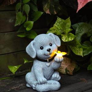 犬の置物 かわいい アニマル雑貨 ソーラーライト...の商品画像