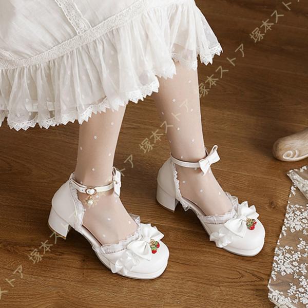 厚底 ローヒール パンプス ストラップ パンプス 痛くない 脱げない レディース ラウンドトゥ ヒー...