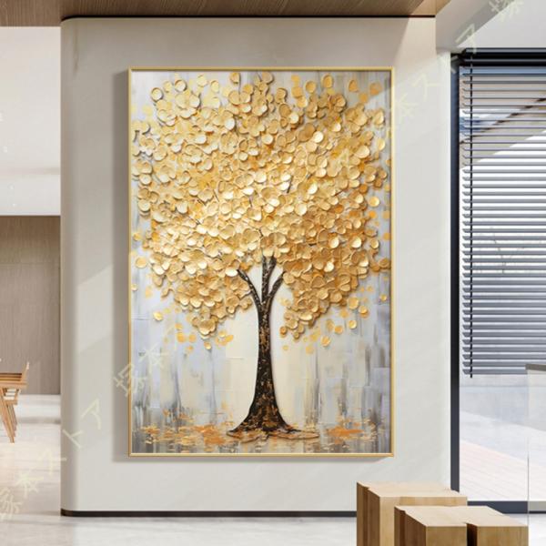アートパネル 壁掛け 玄関 風水 抽象 絵画 アートポスター 部屋 インテリア装飾 金のなる木壁掛け...