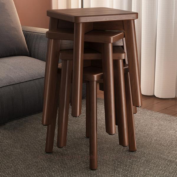 スツール スタッキングスツール ベッドサイドテーブル 椅子 天然木 スタッキングチェア 四角 スツー...