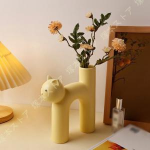 並行輸入品】陶器 花瓶 3点セット オレンジ 青 黄色 花器 Cute Vase